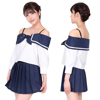Back to School Loose Shoulder Sailor Uniform KA0263NB